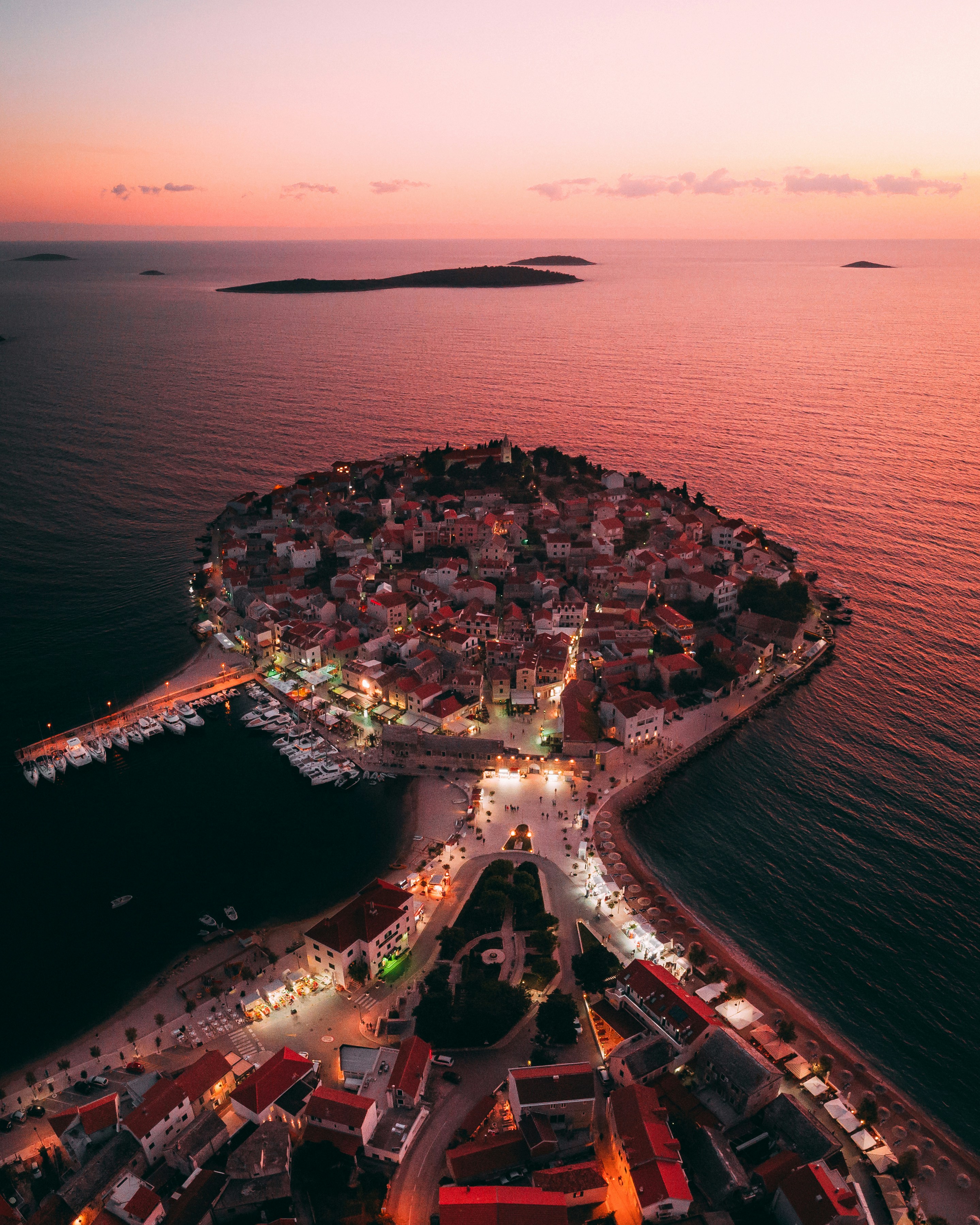 Aerial view of Primošten peninsula
